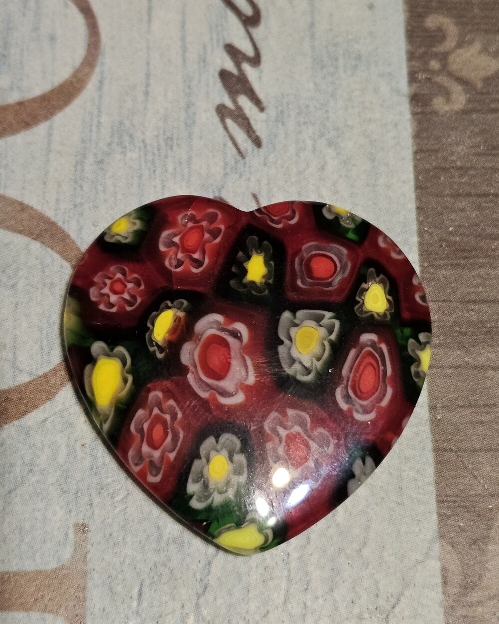 Colorful Flower Heart Pendant